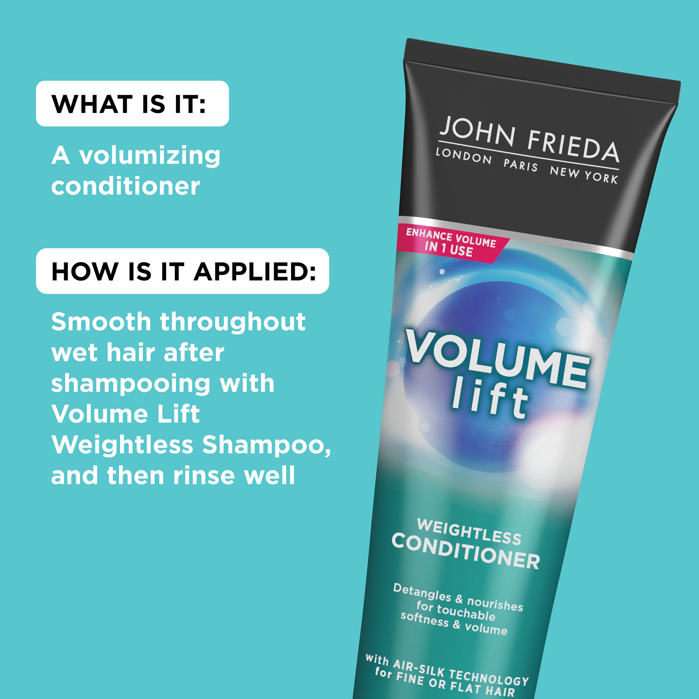 John Frieda Volume Lift résultats, cheveux plus volumineux et léger.