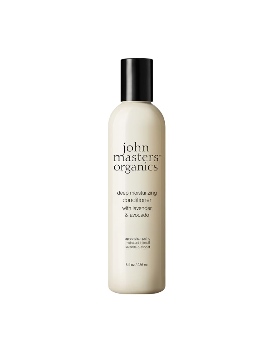 John Masters Organics conditionneur profond lavande-avocat, bouteille hydratante pour cheveux secs.