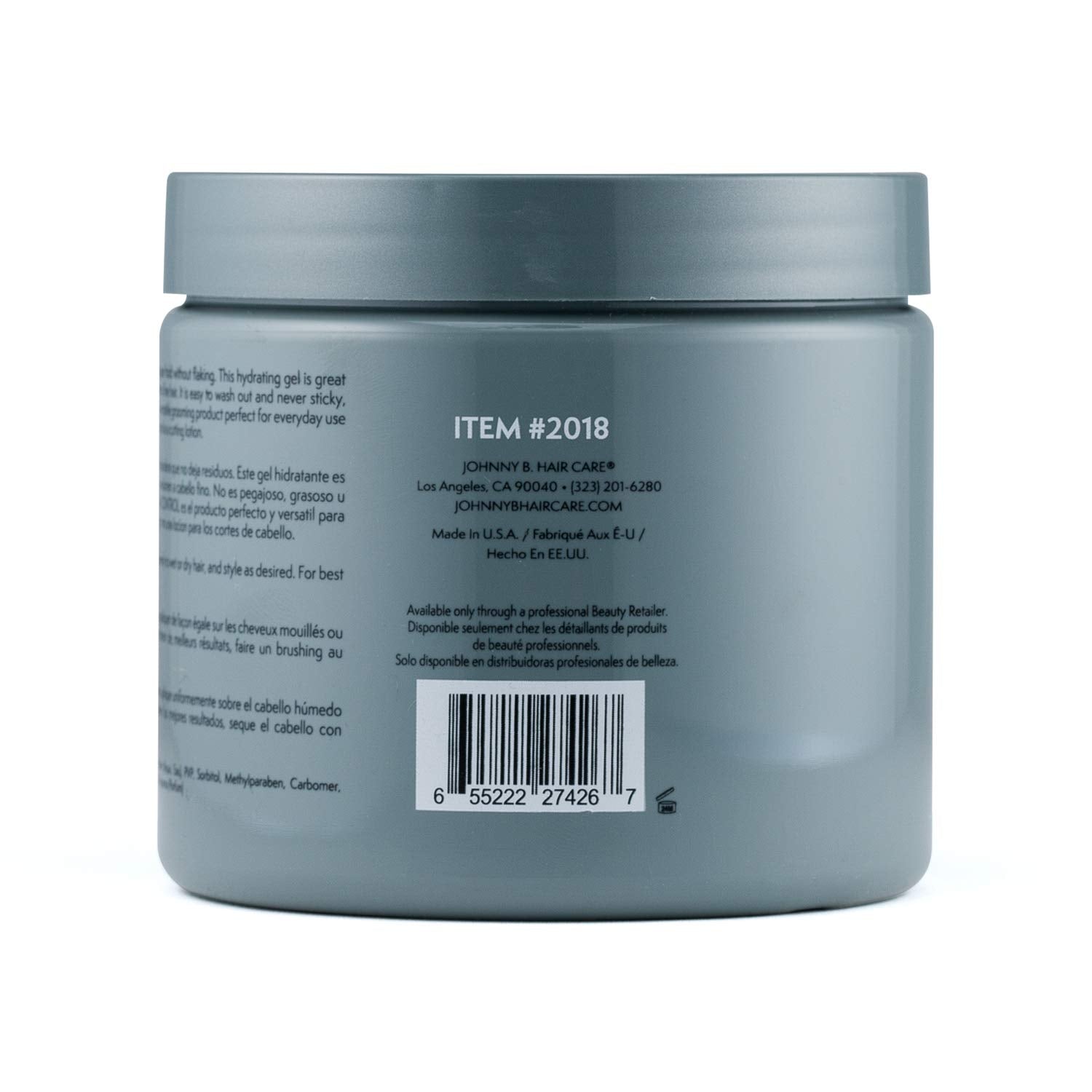 JOHNNY B. Control gel-coiffant sans alcool en main, application facile pour tous les styles