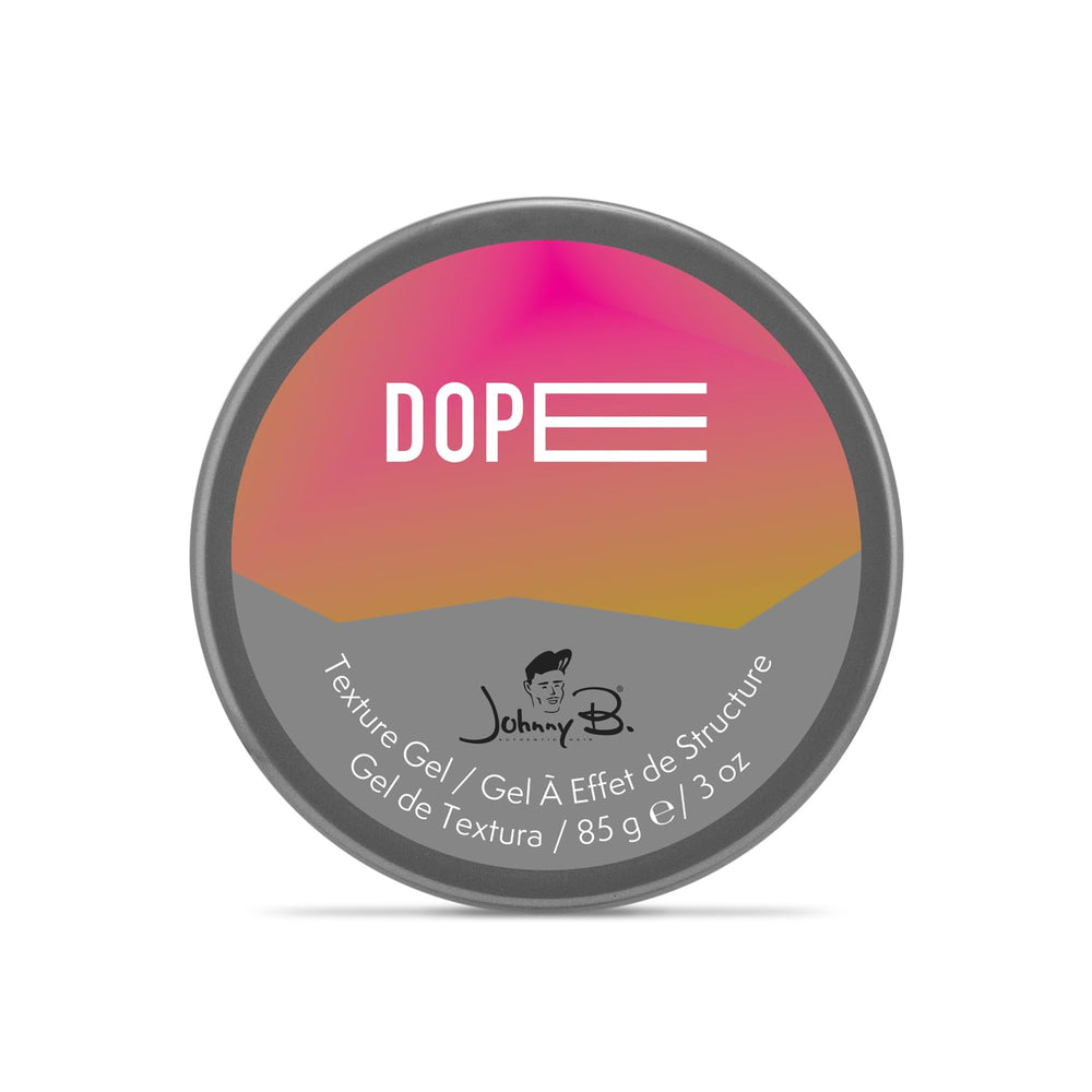Johnny B. Dope Texture Gel assure une finition précise et naturelle sans résidu lourd.