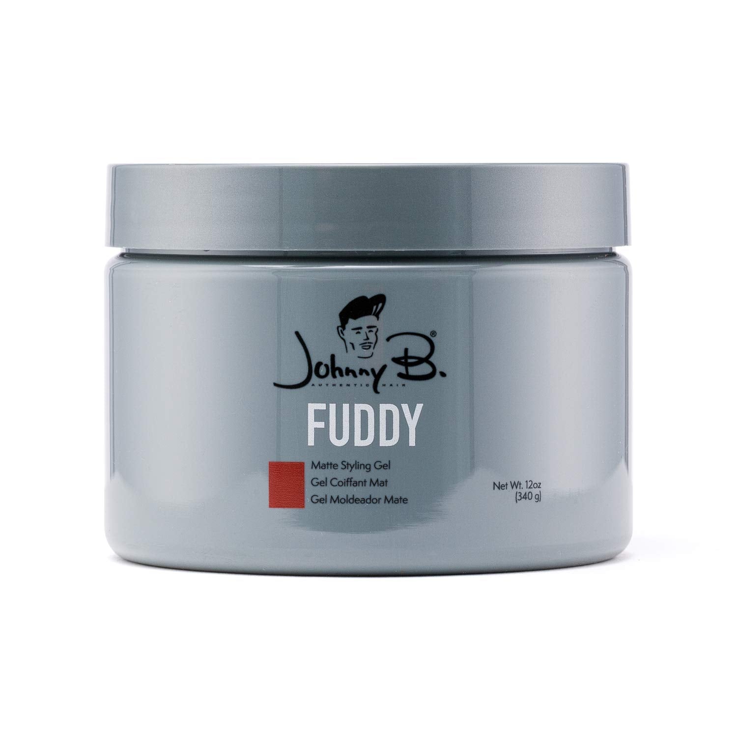 Johnny B. Fuddy Matte Gel, flacon net et fini mat pour une tenue durable.