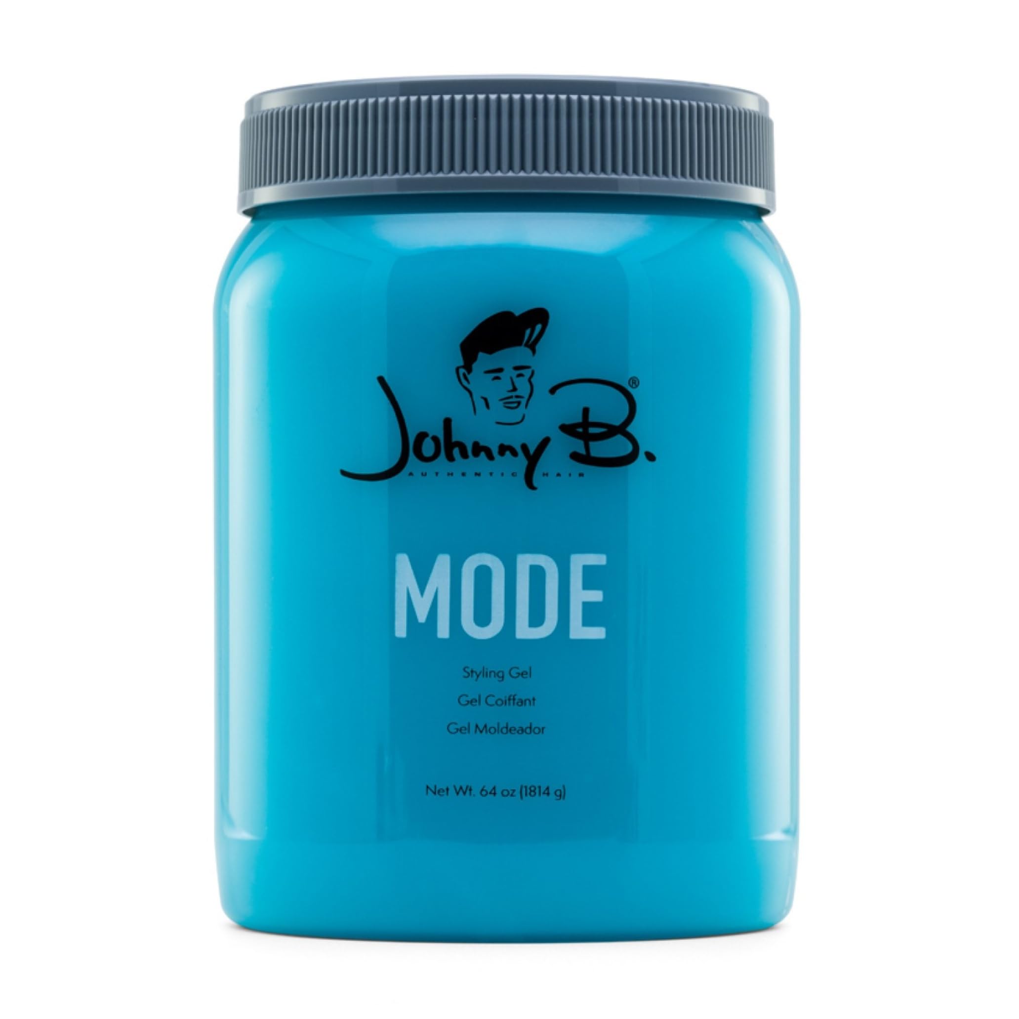Johnny B. Mode Gel – bouteille 64oz pour un maintien durable.