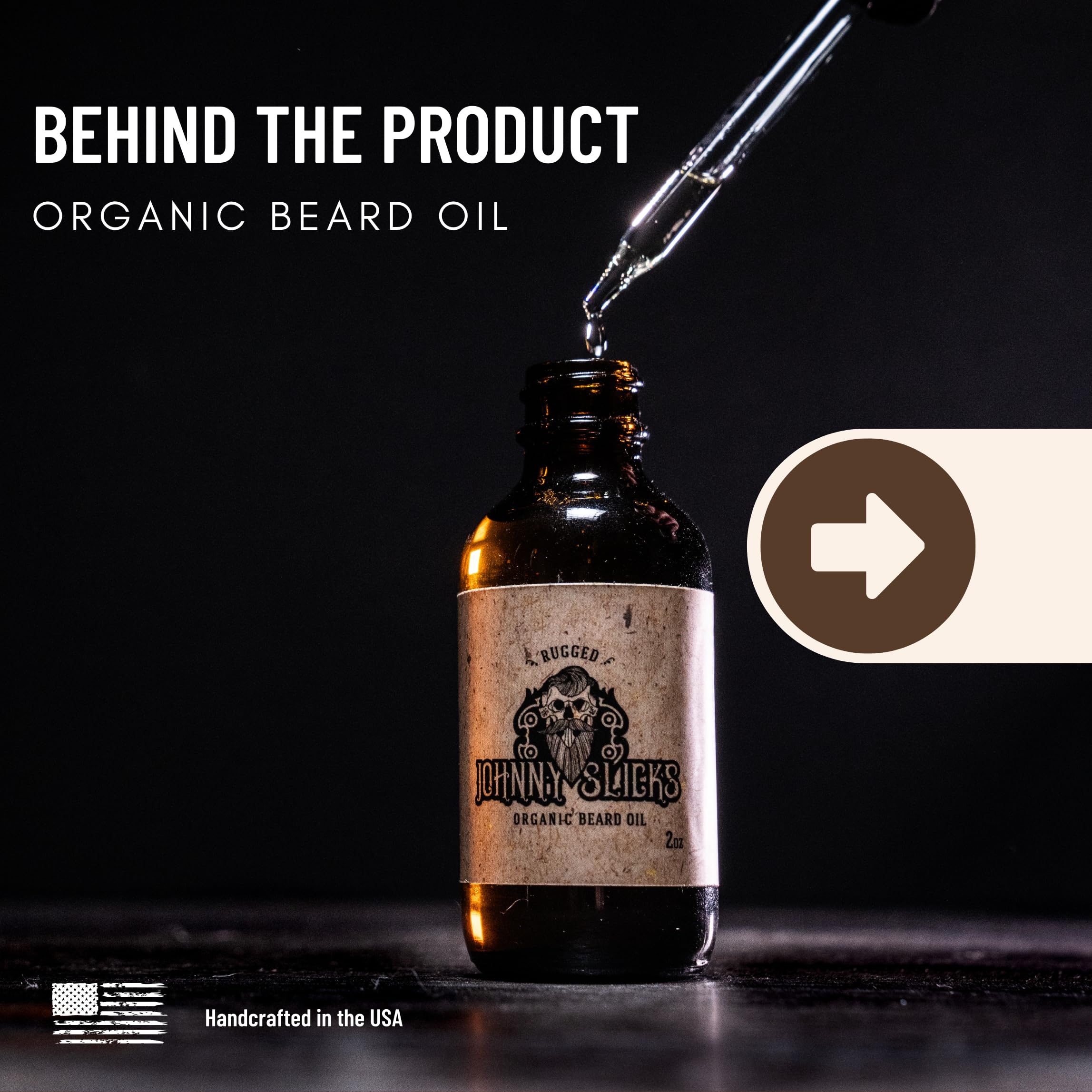 Parfum Rugged Johnny Slicks huile barbe, senteur masculine et durable.