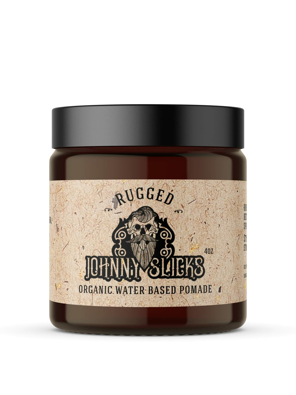 Johnny Slicks pomade à base d’eau, bouteille 4 oz pour une tenue nette et brillante.