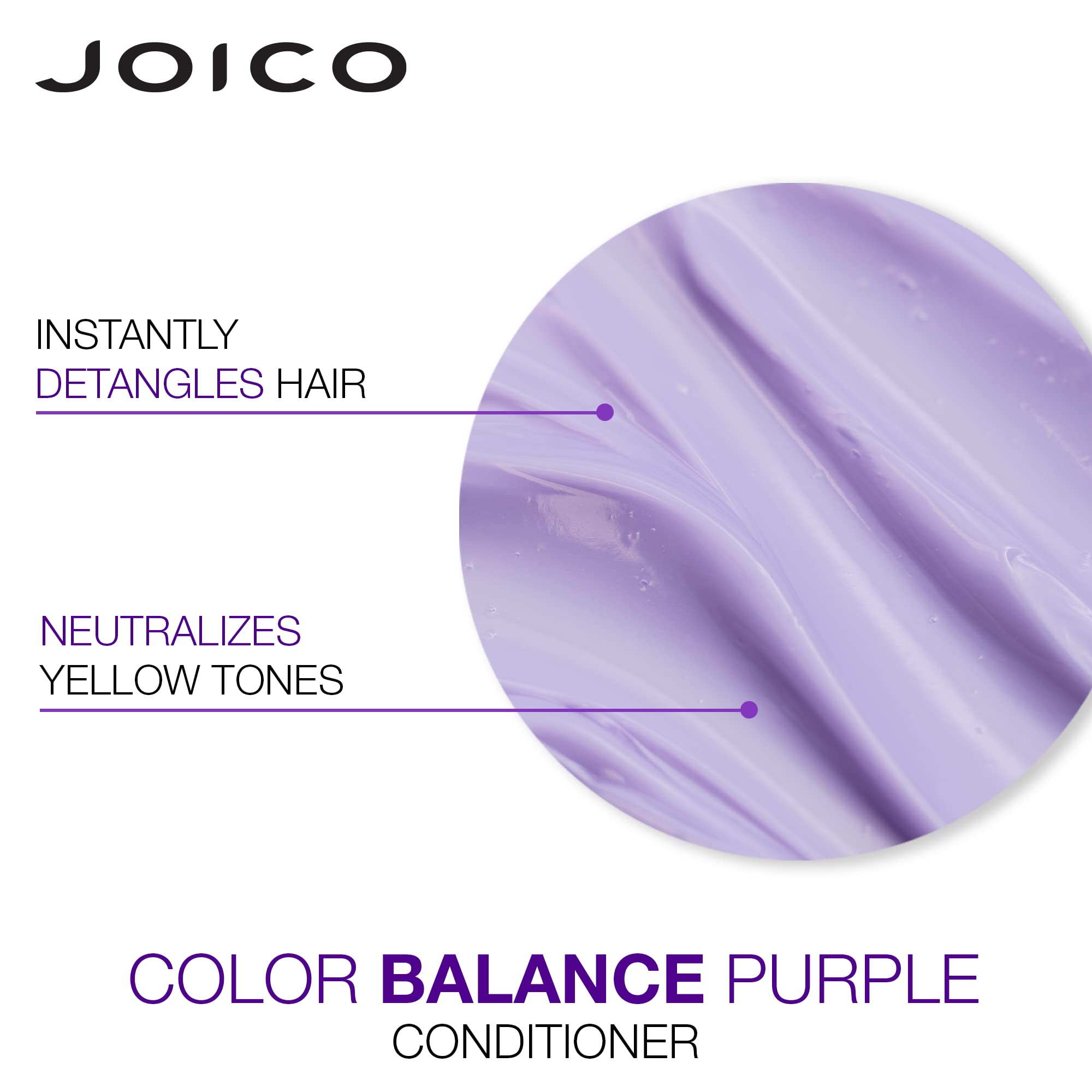 Plan rapproché sur le Complexe Peptide Bio-Advanced de Joico Color Balance Purple.