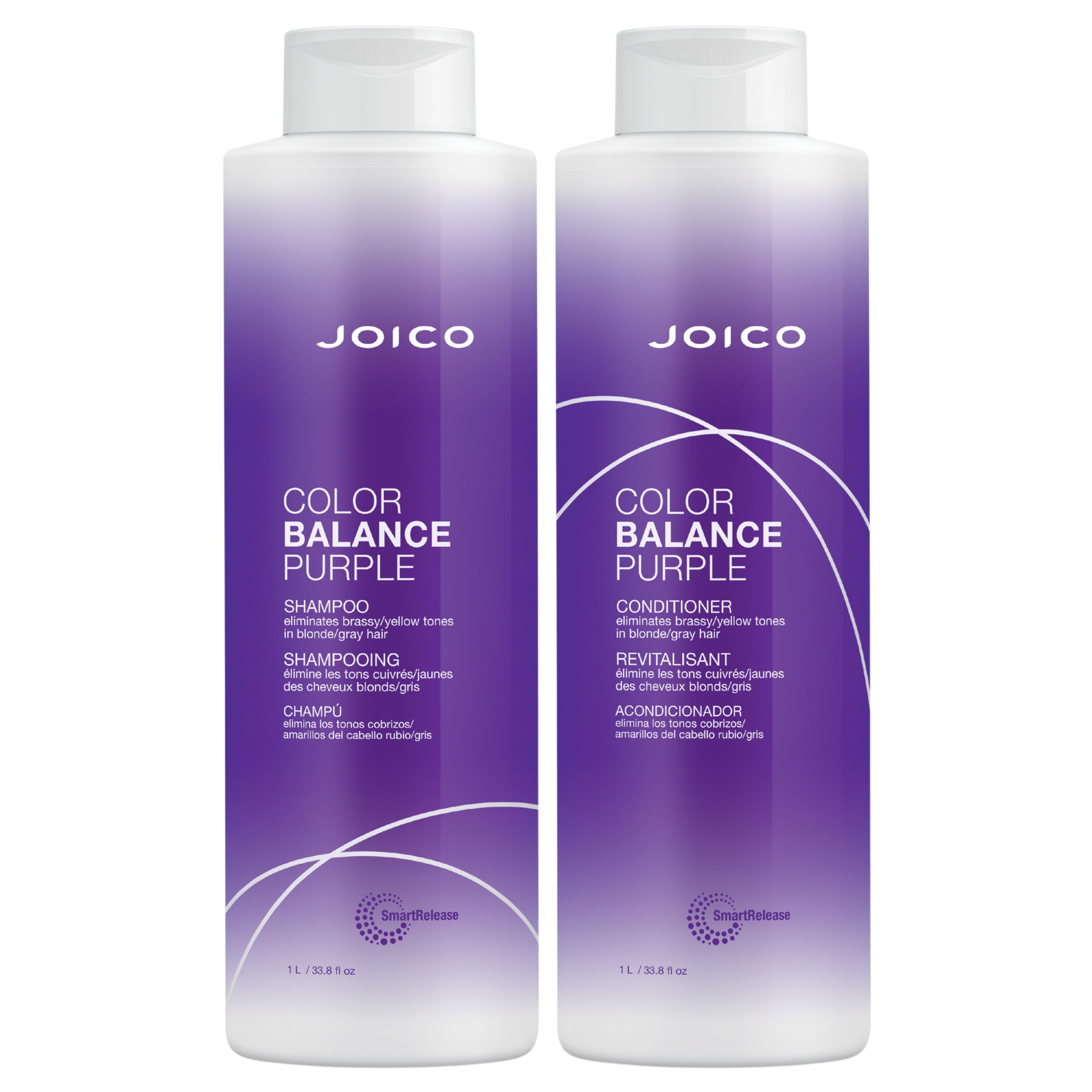 Joico Color Balance Shampoing Bouteille réduit les reflets jaunes pour blond froid.
