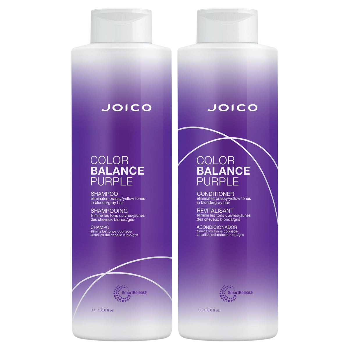 Joico Color Balance Shampoing Bouteille réduit les reflets jaunes pour blond froid.