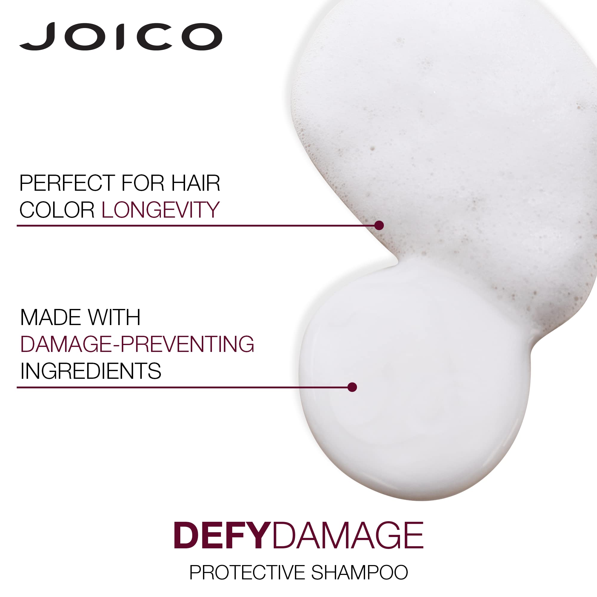 Joico Defy Damage Cheveux Après Lavage Brillant — résultats éclatants avec cheveux propres, souples et lumineux.
