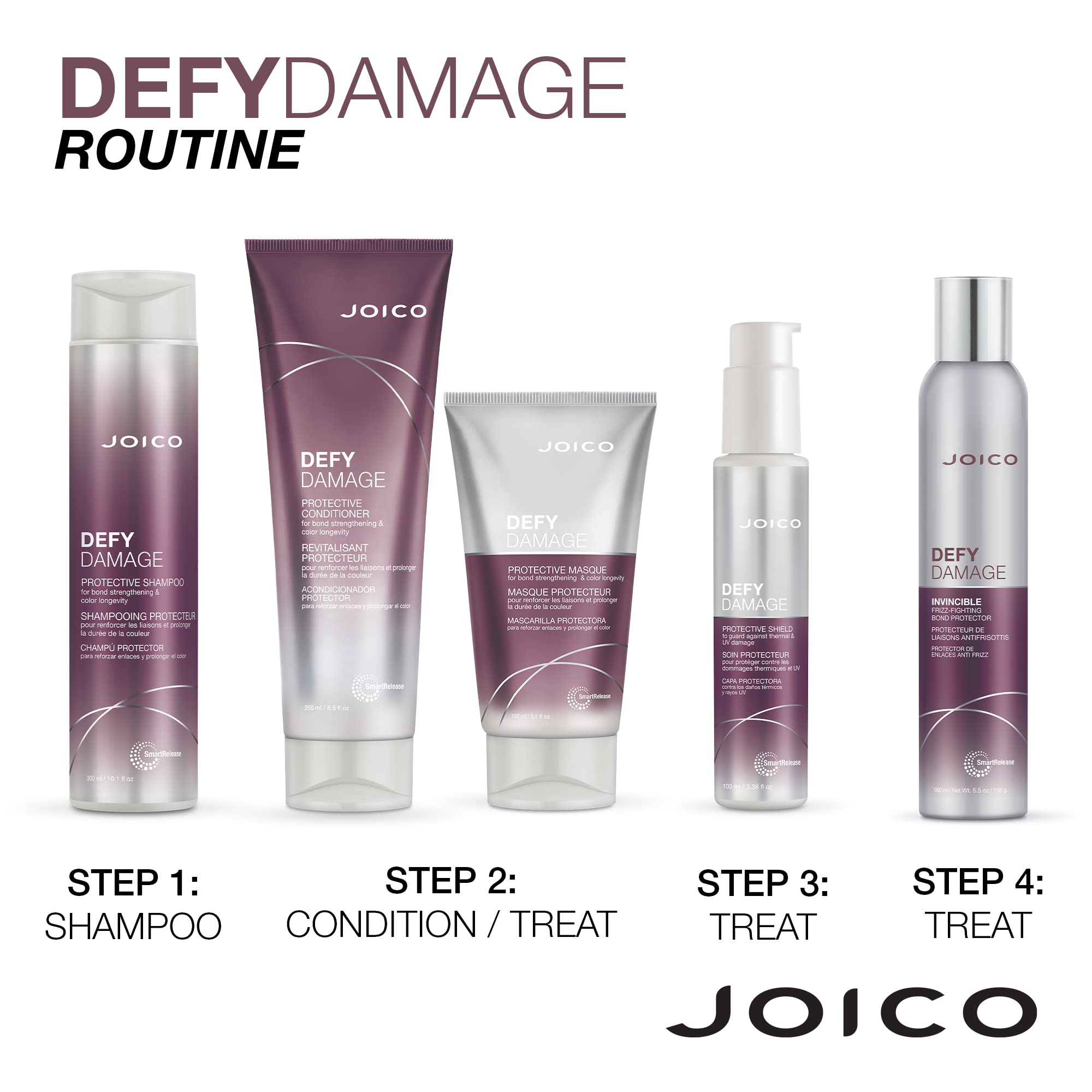 Ensemble coffret Joico Defy Damage, prêt à offrir pour cheveux plus forts.