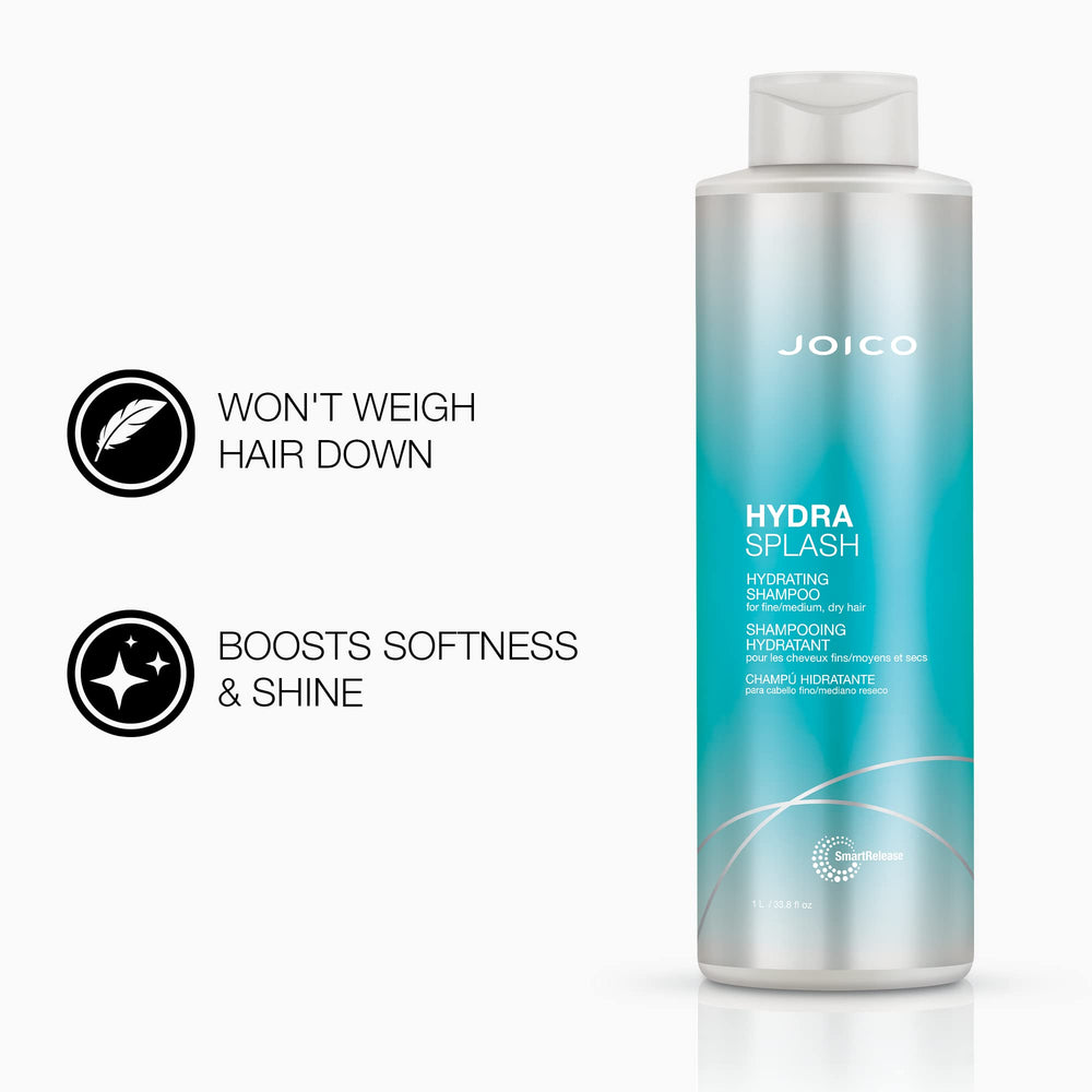 Shampoing Joico HydraSplash: mousse généreuse qui nettoie sans enlever l'hydratation.