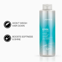 Shampoing Joico HydraSplash: mousse généreuse qui nettoie sans enlever l'hydratation.