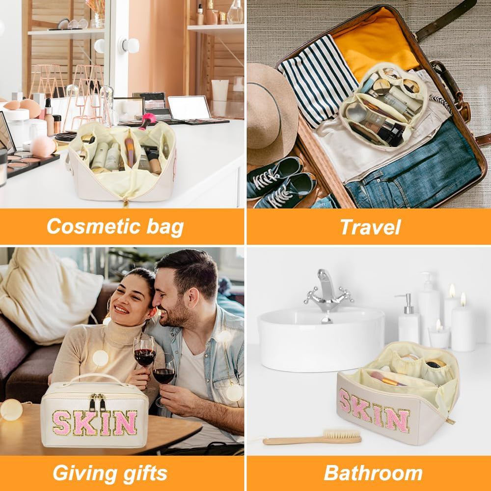 JOINDO sac maquillage portable avec anse pratique pour emporter.
