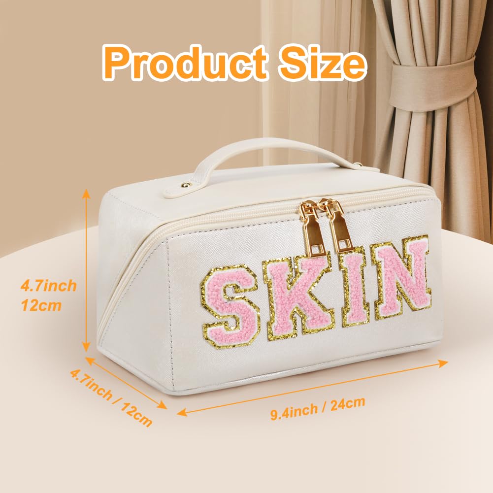 JOINDO sac maquillage fermetures eclair double, utilisation fluide et durable.