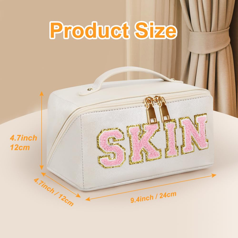 JOINDO sac maquillage fermetures eclair double, utilisation fluide et durable.