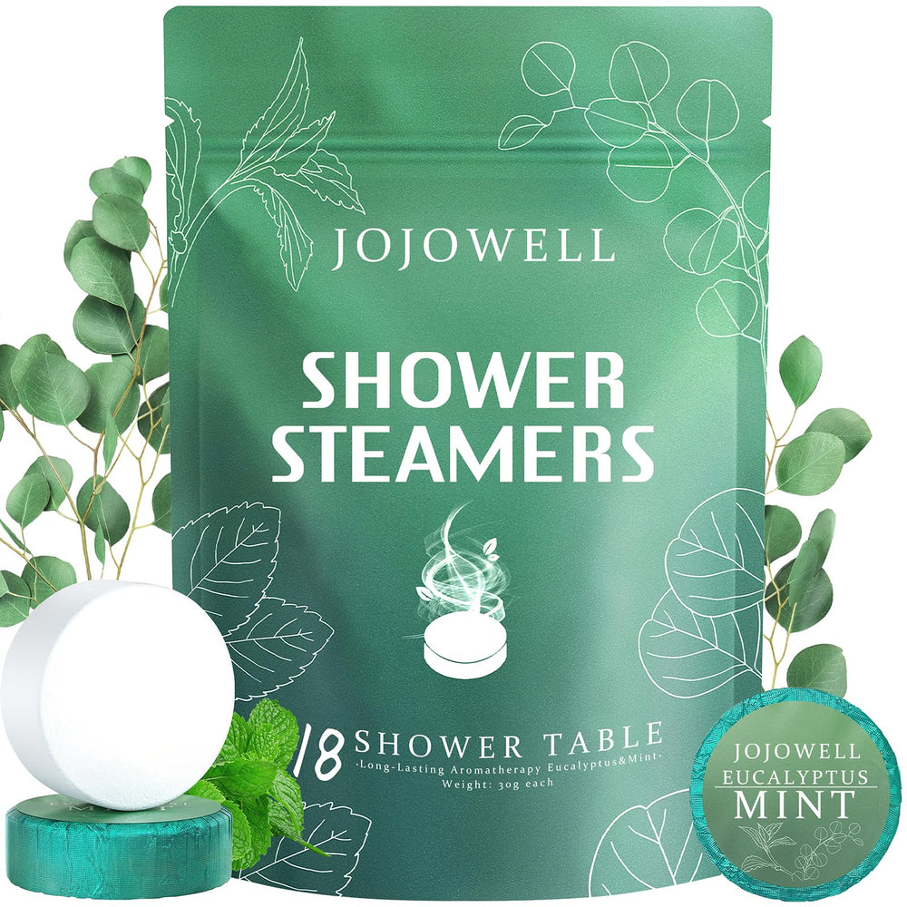JoJowell 18-pack gift box shows premium shower steamers for home spa moments.