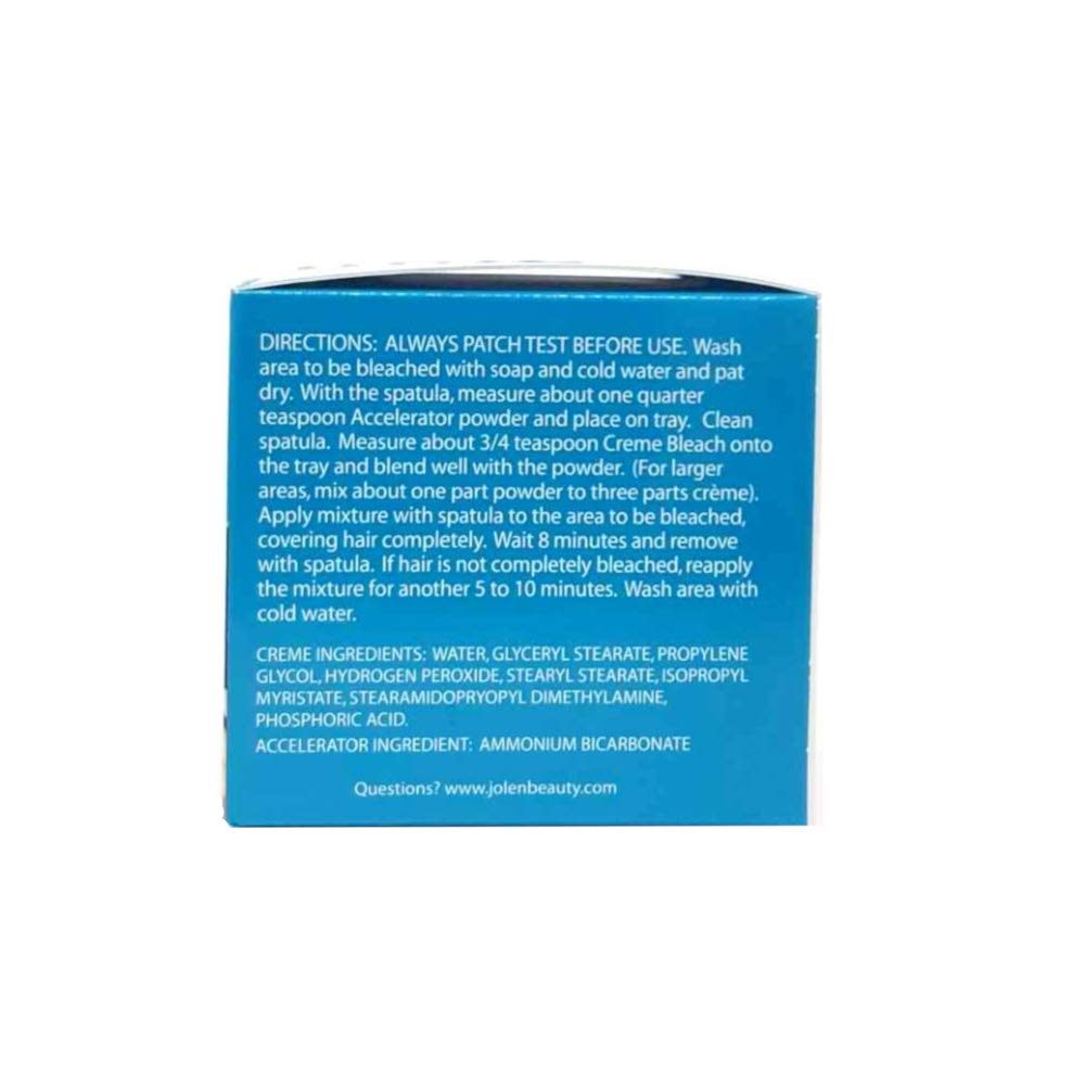 Jolen Creme Bleach sur le corps éclaircit les poils pour une peau plus homogène.