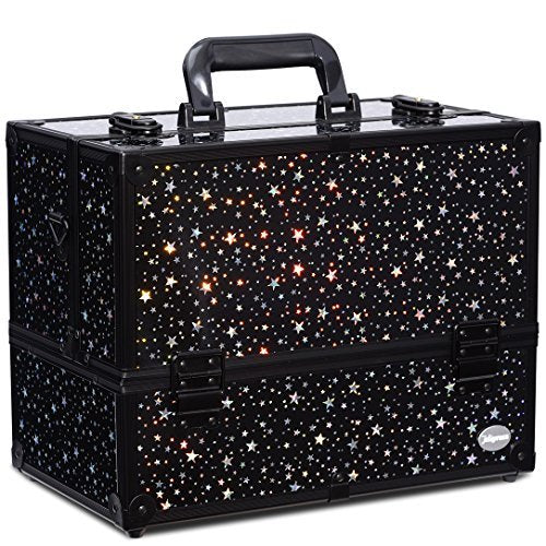 Coffret Joligrace maquillage 6 tiroirs avec motif étoiles, rangement pratique.