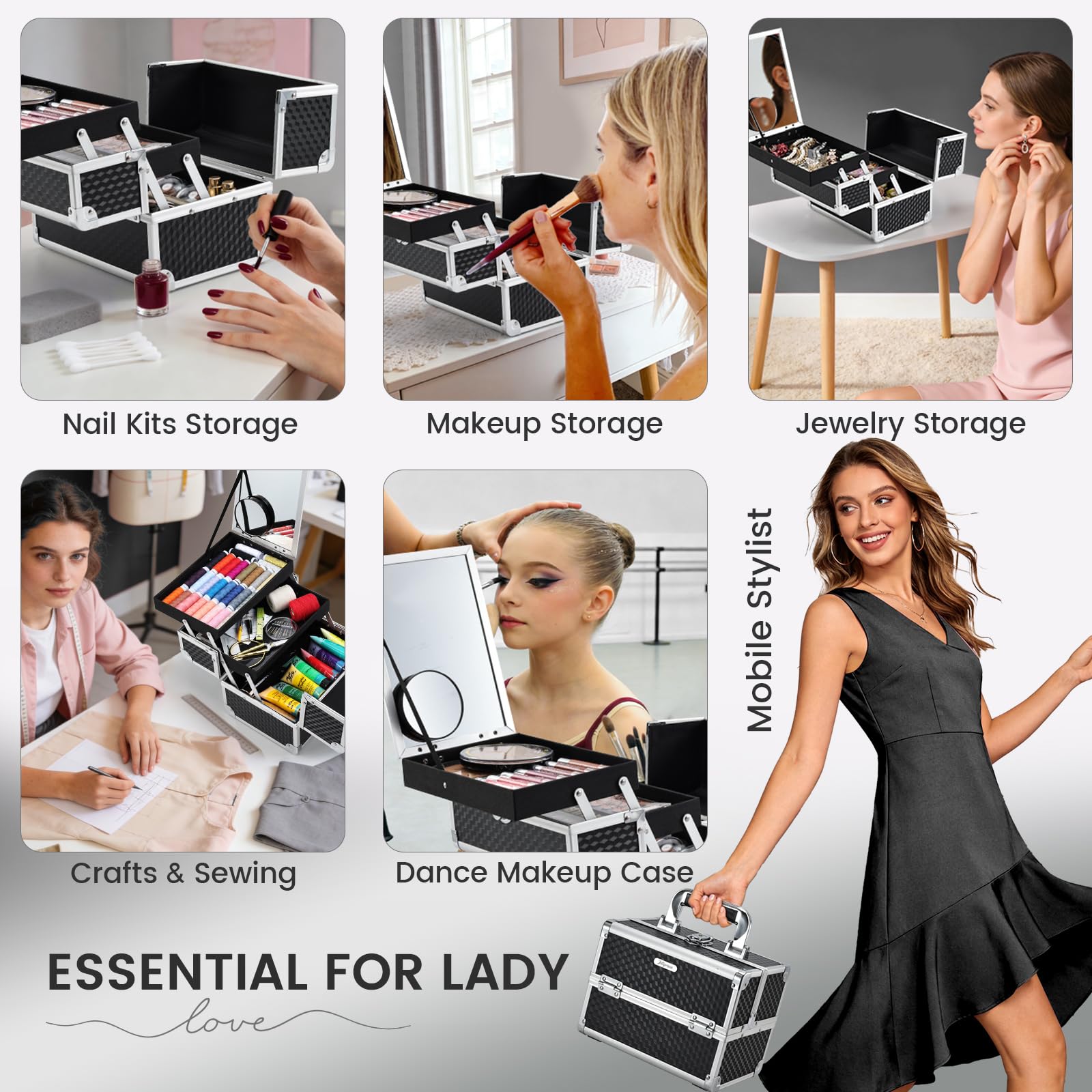 Joligrace coffret rangement beauté et arts créatifs, grande capacité