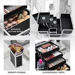 Joligrace grand compartiment maquillage pratique pour fond de teint et poudres.