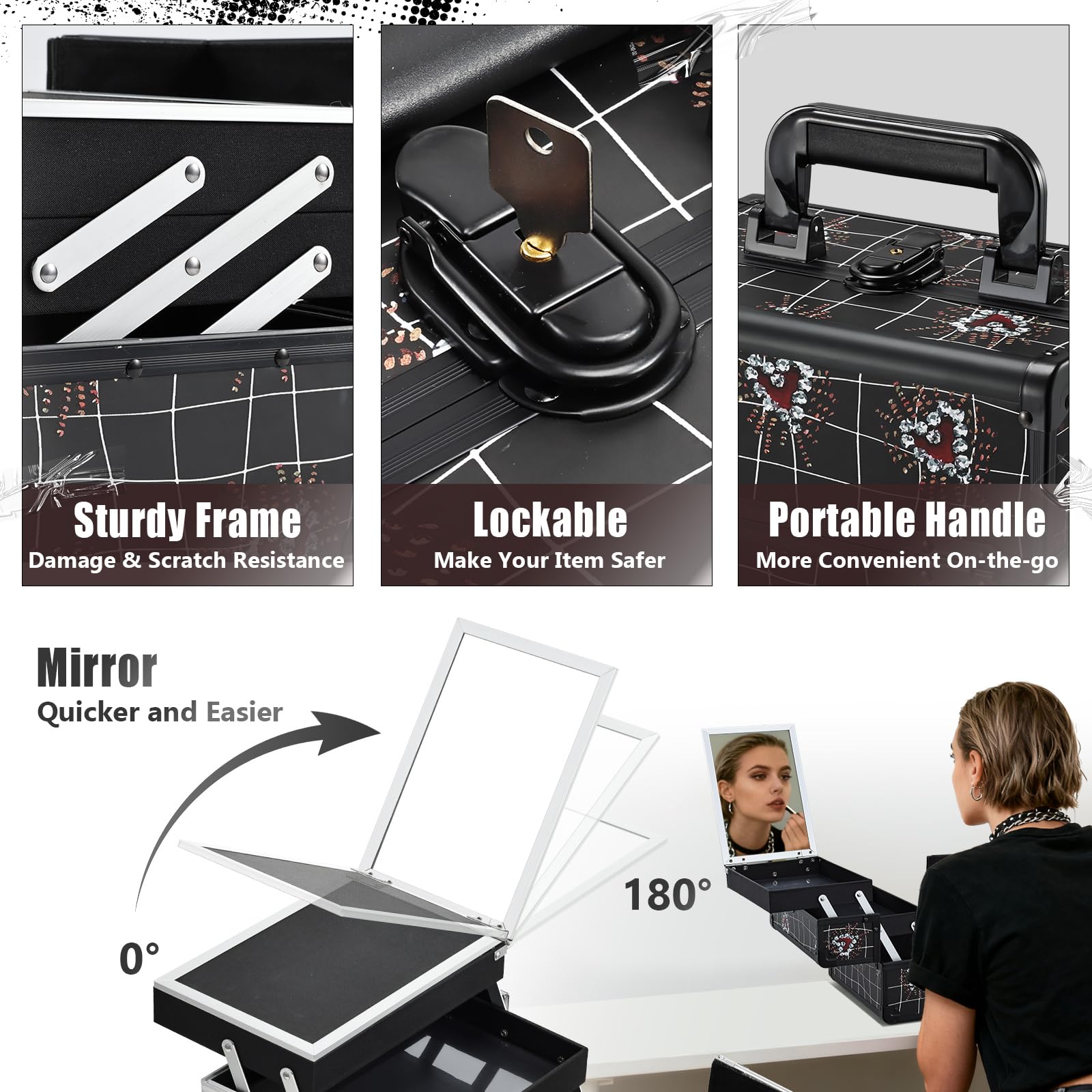 Joligrace poignée non-slip, portable et sécurisée pour voyager léger