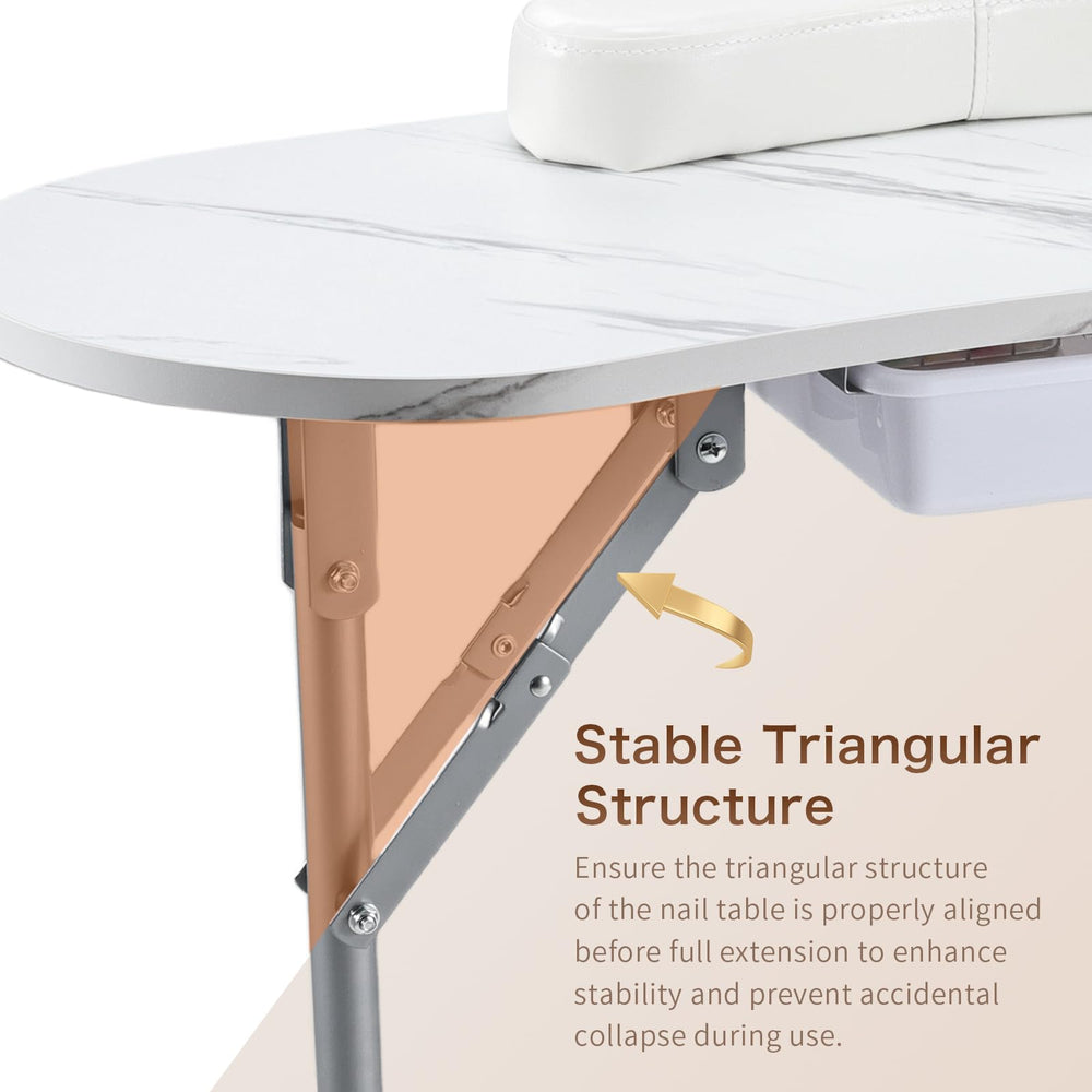 Joligrace table-manicure accoudoirs-amovibles, soutien confortable pendant les prestations.