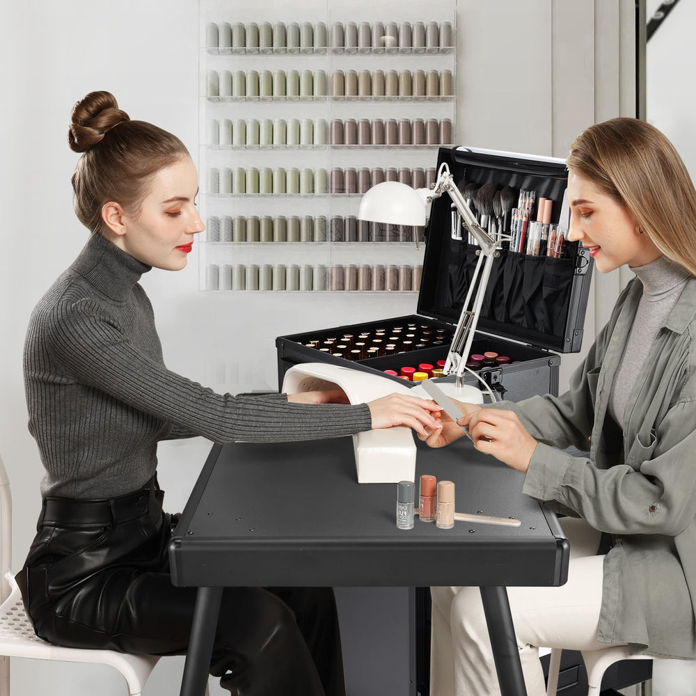 Joligrace table-manicure-pliable-hauteur-ajustable: s'adapte facilement à votre taille.