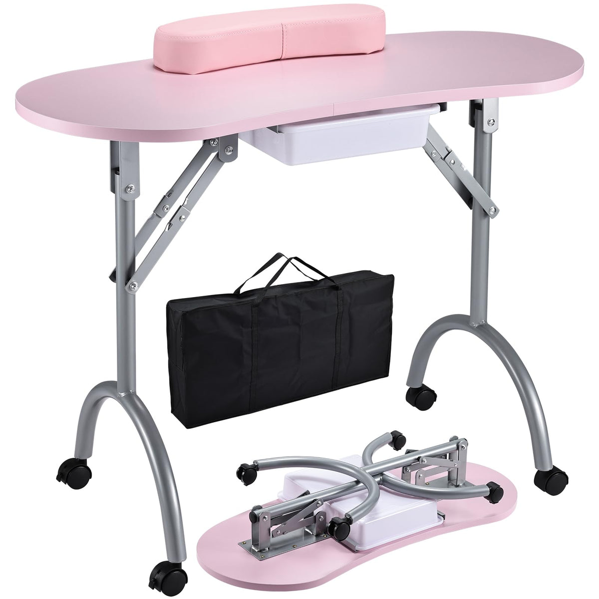 Joligrace table de manucure pliable, surface lisse et précision des gestes.