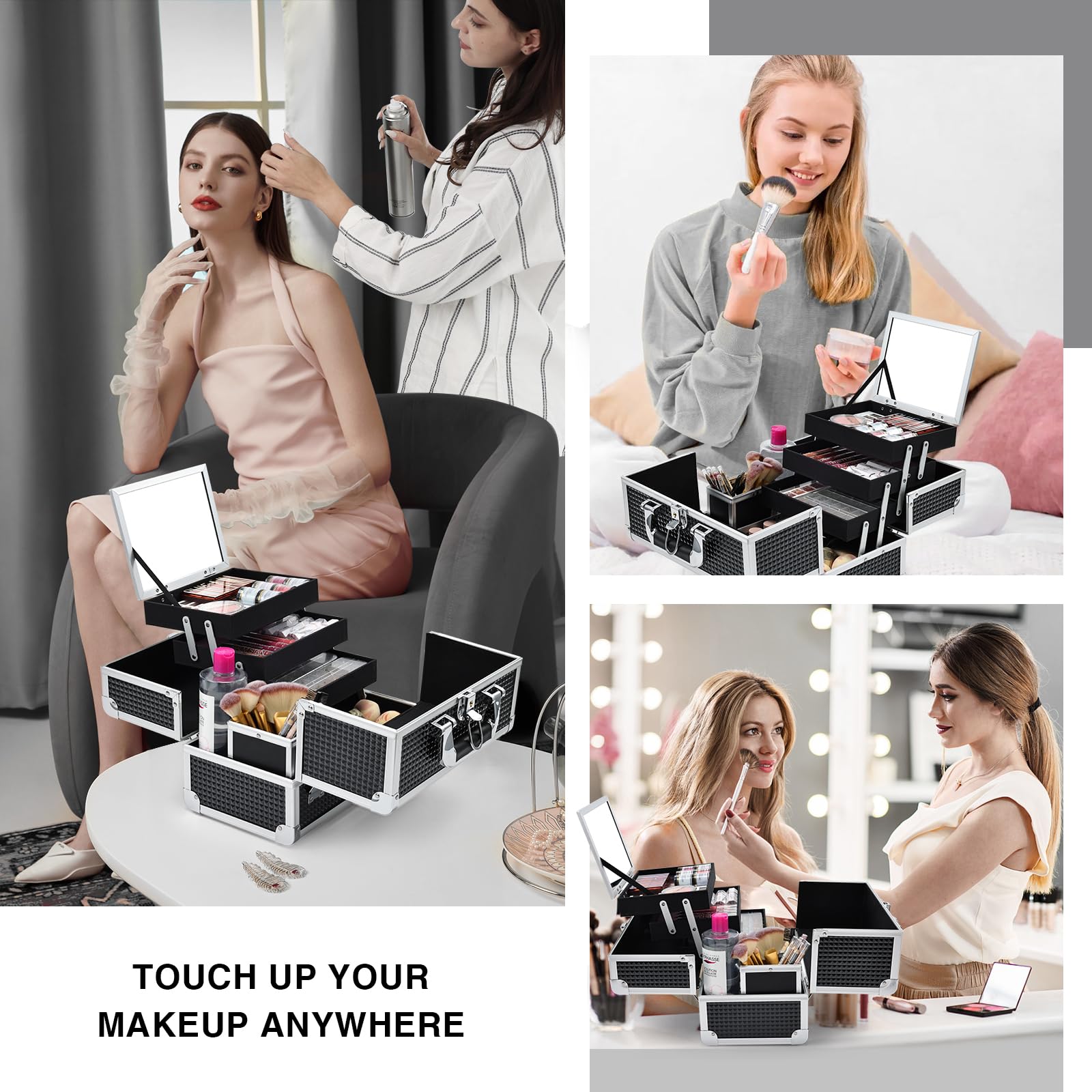 Joligrace transport securise boitier maquillage facile a transporter.