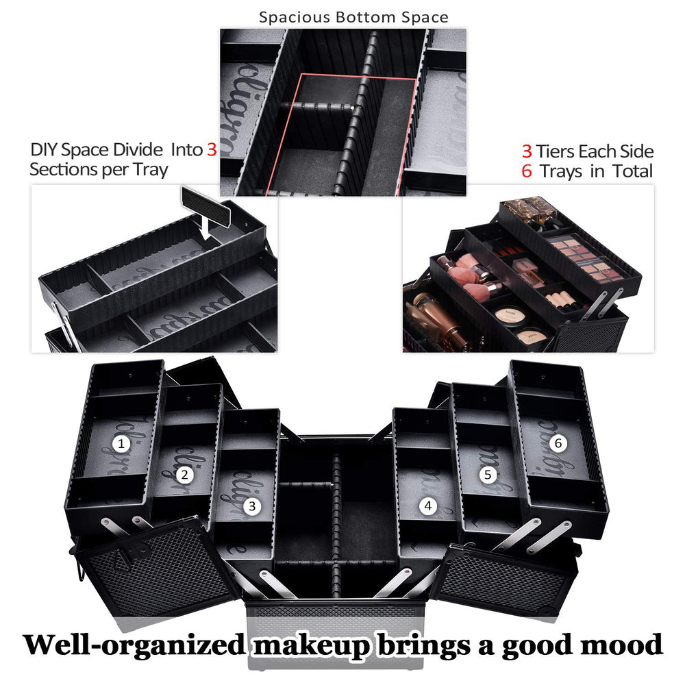 Joligrace valise maquillage pro tiroirs ajustables pour personnaliser les espaces.
