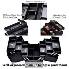Joligrace valise maquillage pro tiroirs ajustables pour personnaliser les espaces.