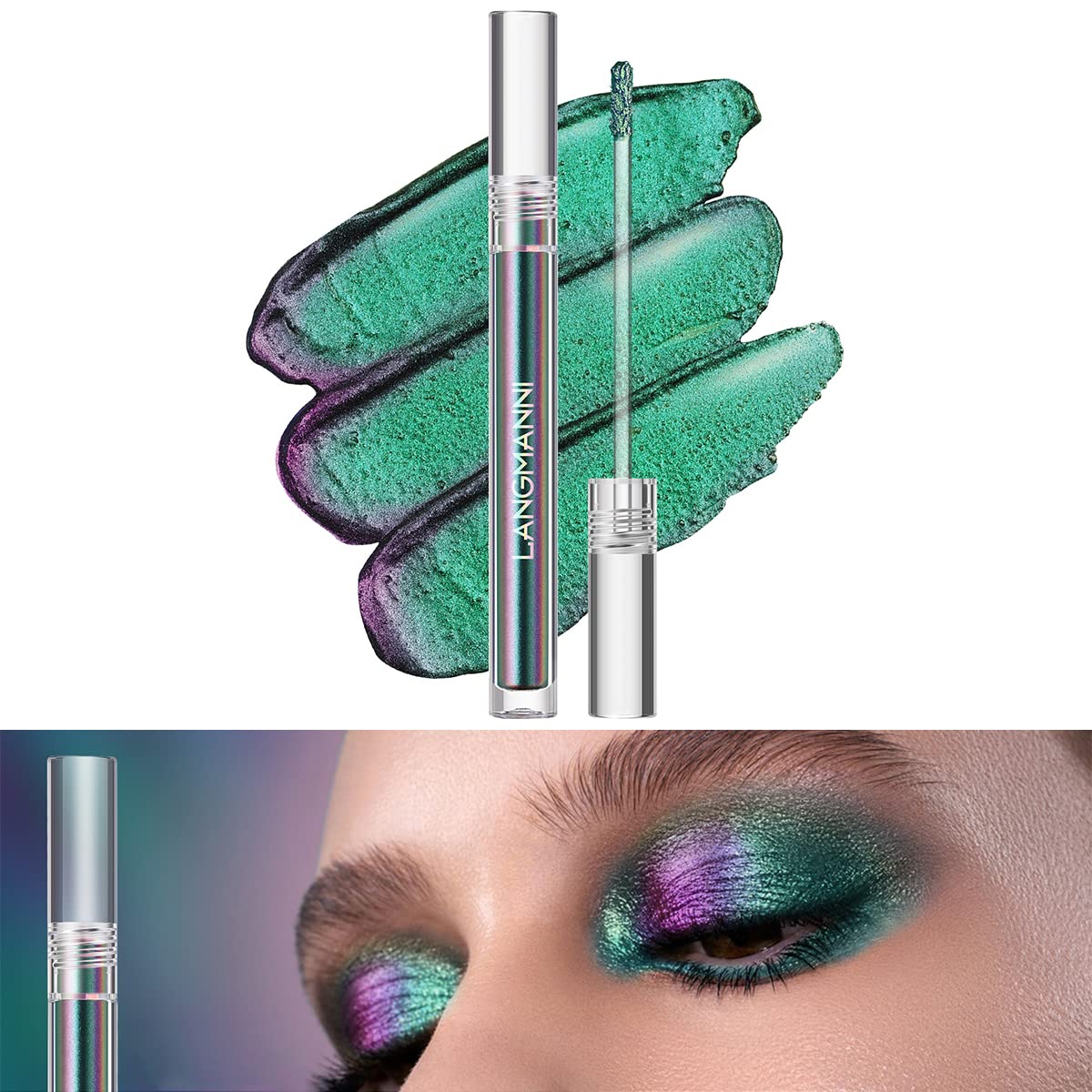 Ombre Jolilab paon, paillettes holographiques pour un regard multichrome.