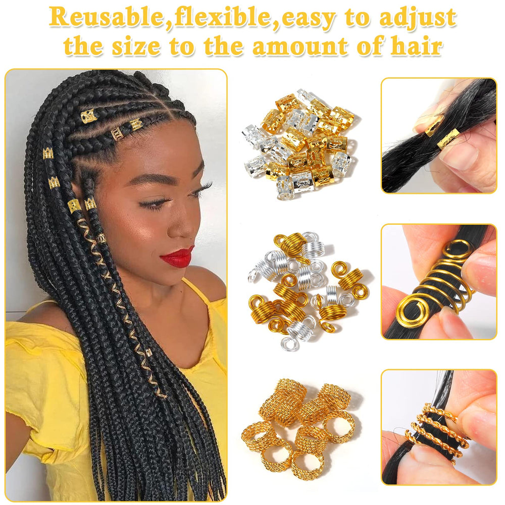 Jollidecor bagues ressort dreadlock en or pour facilité et brillance.