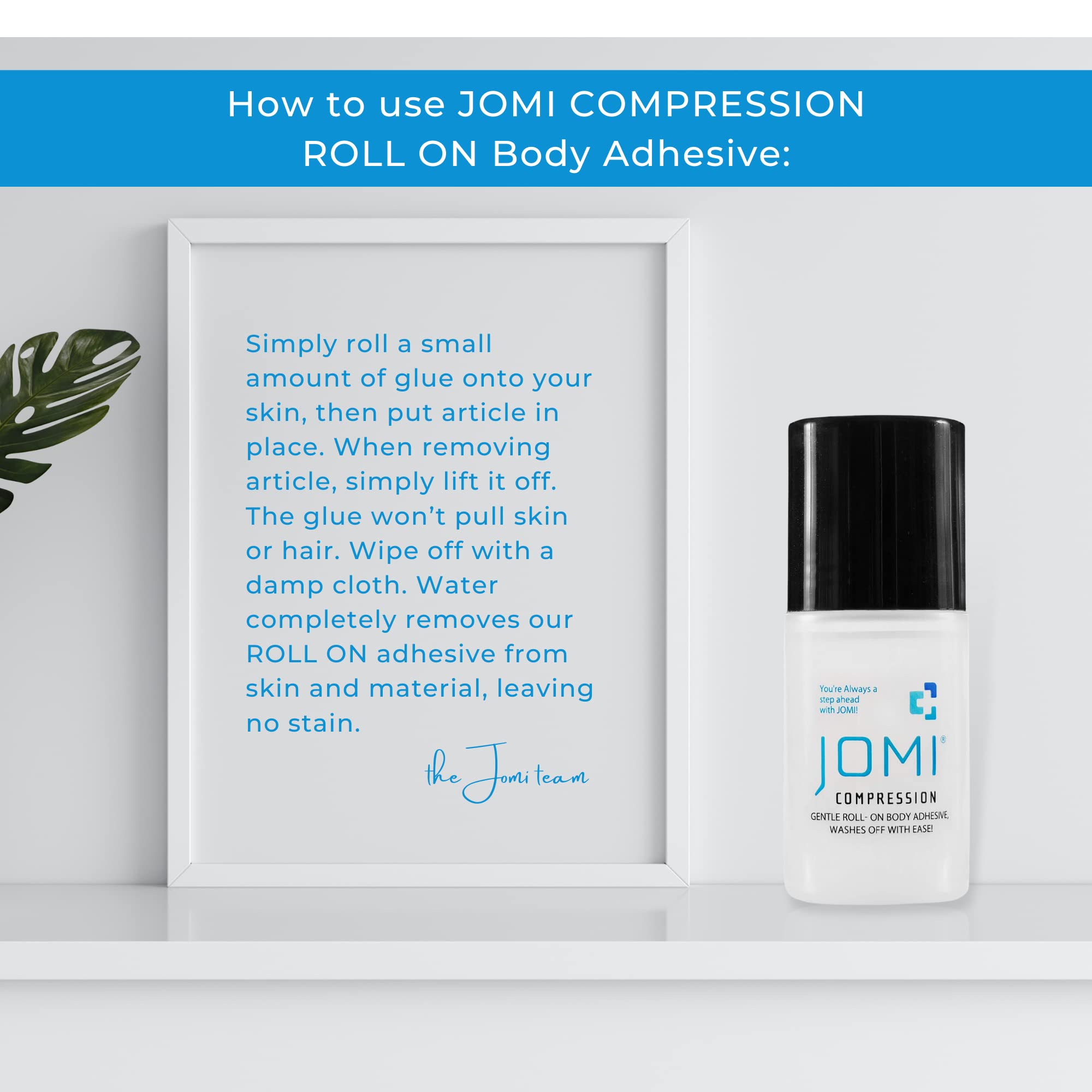 JOMI COMPRESSION Colle pour vêtements et costumes: adhérence fiable tout au long de l’événement.