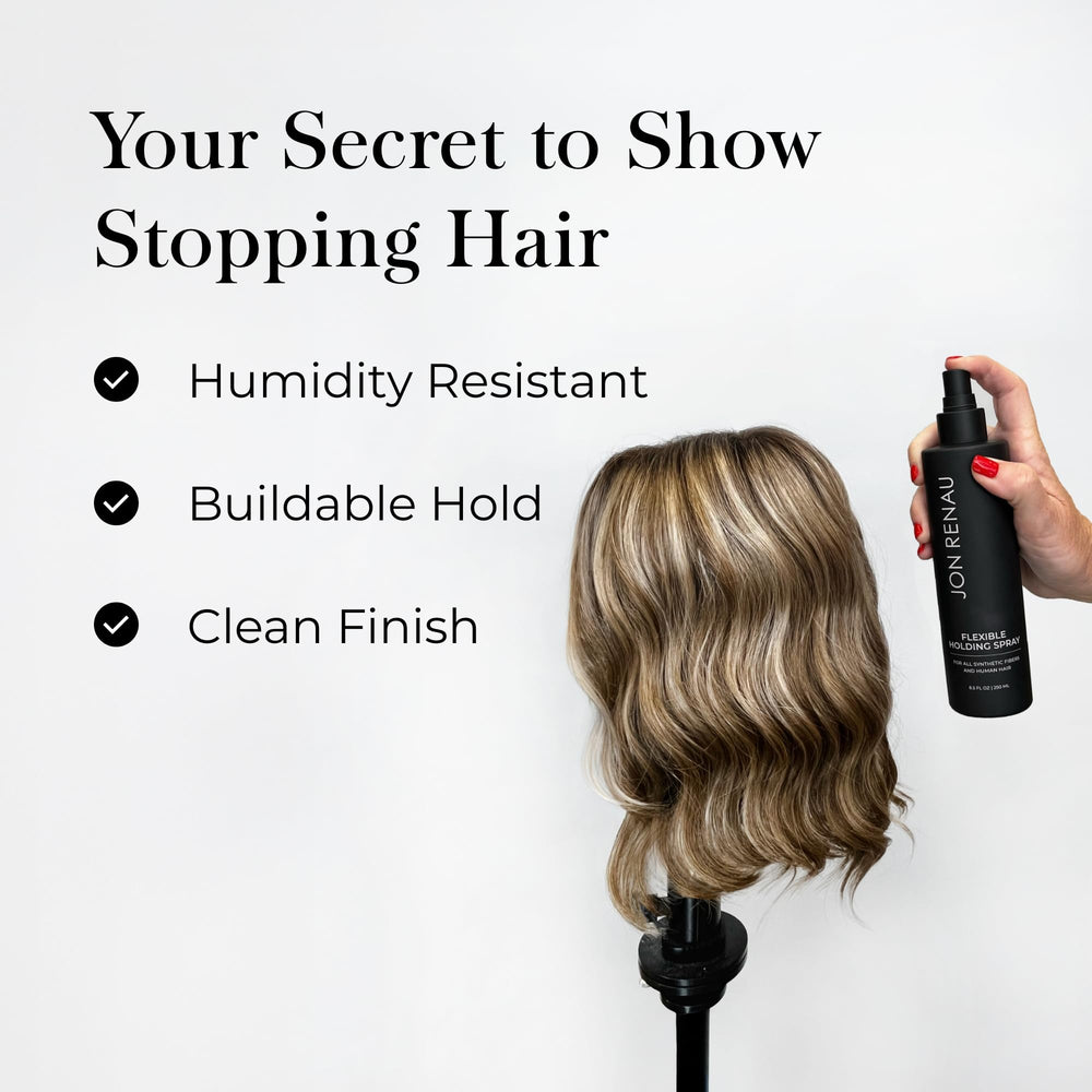 Jon Renau Flexible Holding Spray – formule sans paraben ni sulfate respectant les fibres.