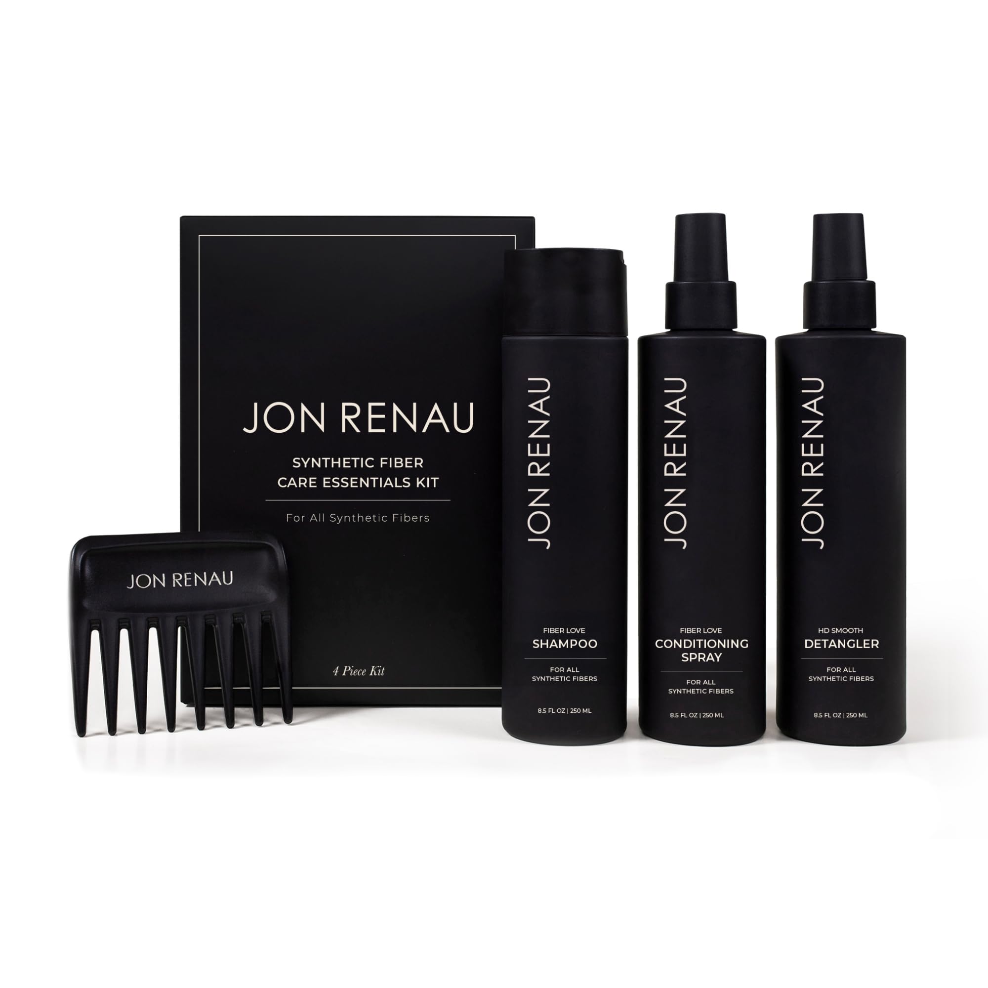 Jon Renau Kit Shampoing Sans Sulfate nettoie en douceur les fibres synthétiques et redonne volume.