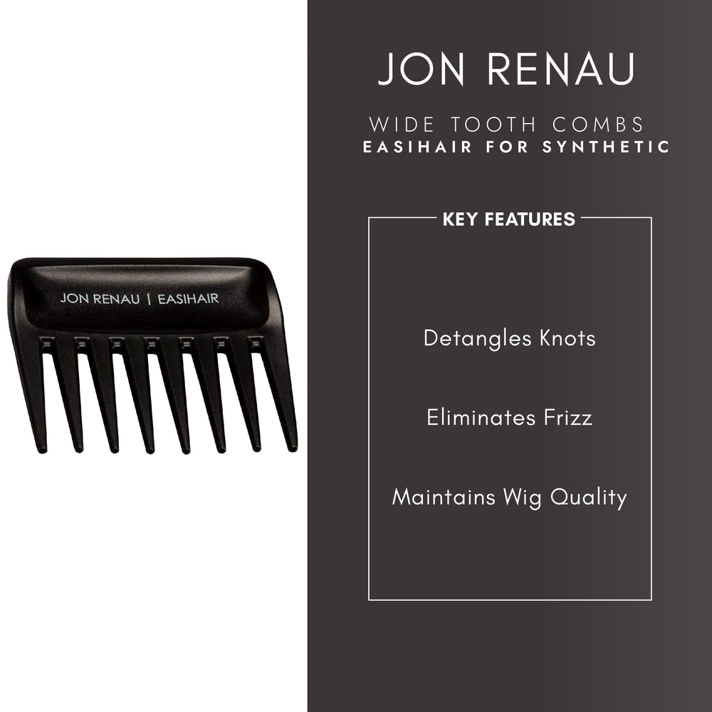 Jon Renau peigne à dents larges pour cheveux humains, démêlage sans traction.