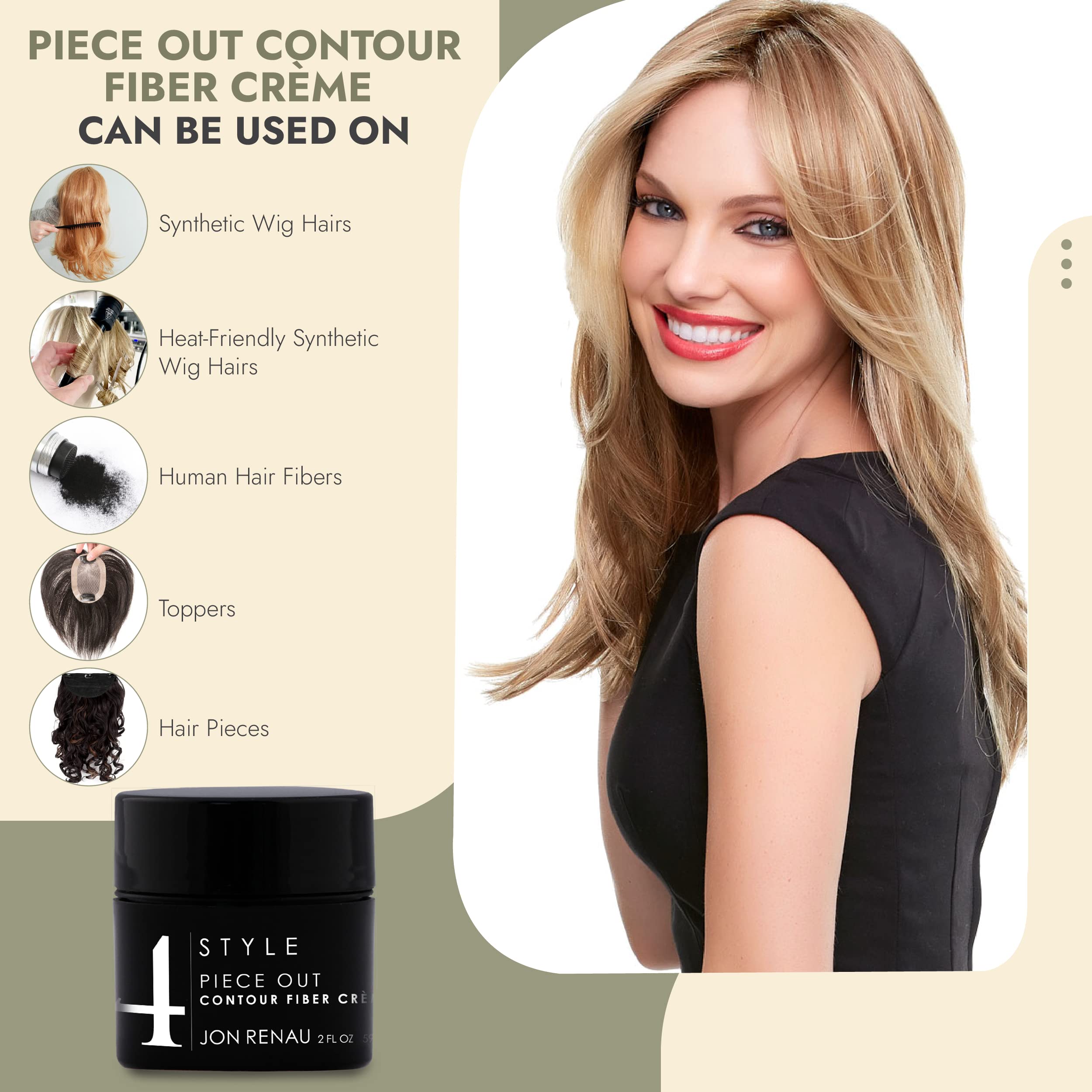 Jon Renau Piece Out Contour Fibre Crème – contrôle des fils rebelles.
