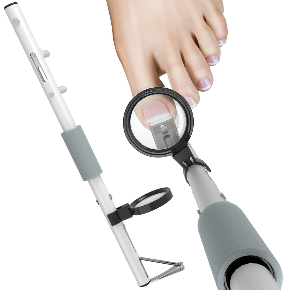JoNeighbors coupe-ongles manche longue pour une coupe sans effort en position assise ou debout.