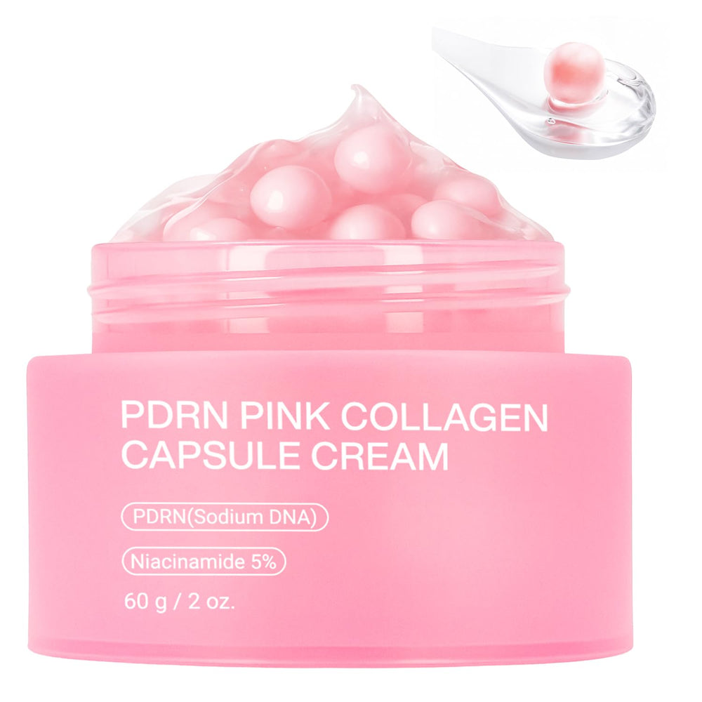 Jorceray PDRN Rose – capsules roses et crème-barrière pour hydratation protectrice.