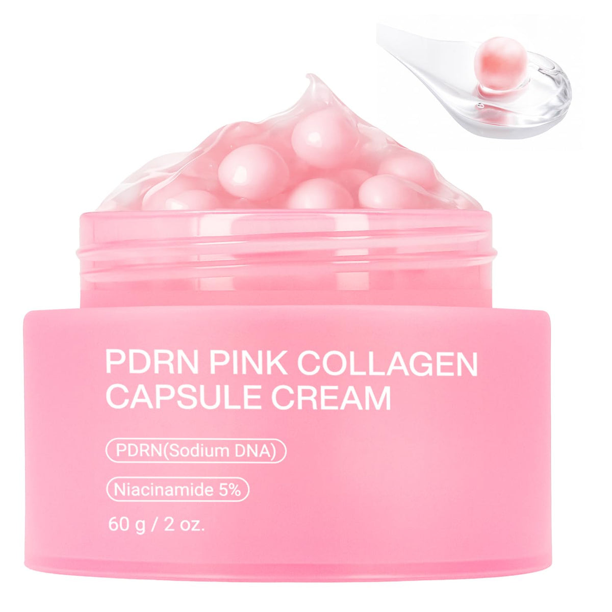 Jorceray PDRN Rose – capsules roses et crème-barrière pour hydratation protectrice.