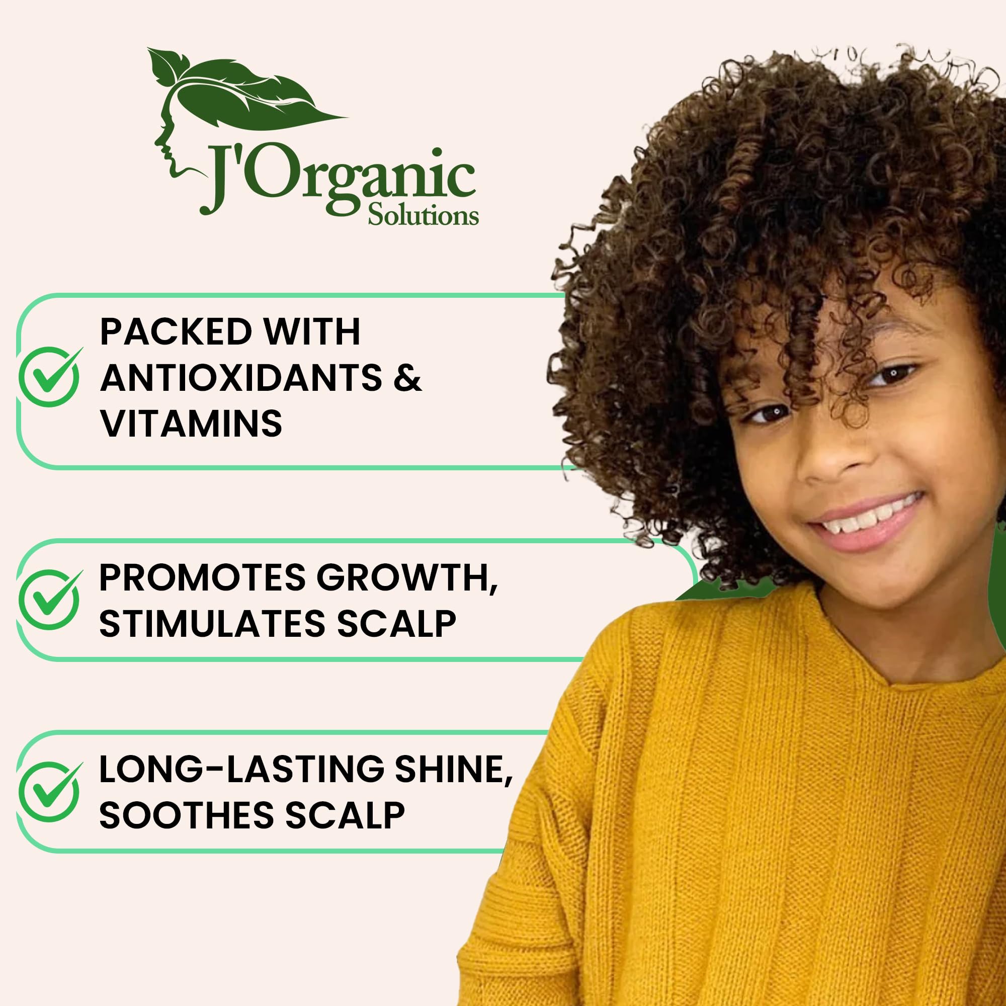 J'Organic Solutions texture légère soin cheveux enfant, résultat non gras