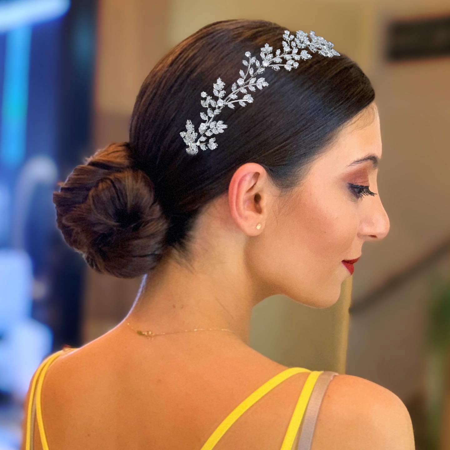 Accessoire cheveux Jorsnovs diademe en zirconium cubique, chic discret.