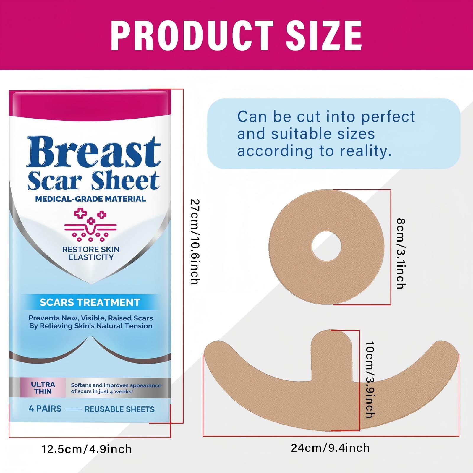 Josera Silicone Cicatrice : plaque discrète couvrant les cicatrices et offrant du confort.