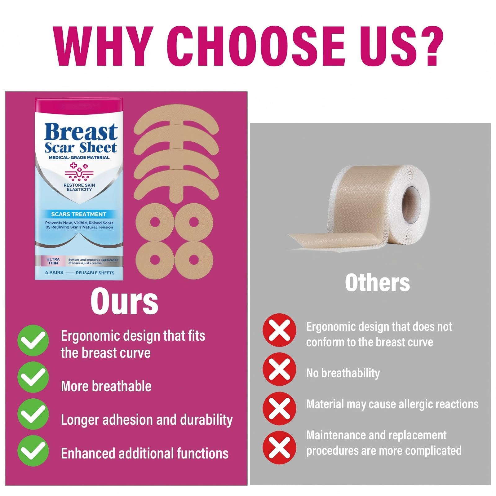 Josera Silicone Cicatrice : produit réutilisable pour atténuer les cicatrices avec douceur.