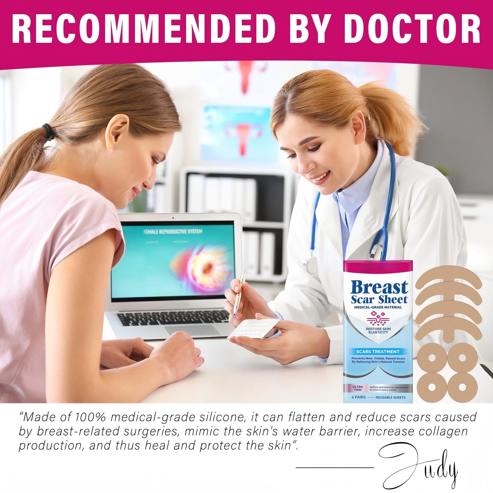Josera Silicone Cicatrice : usage quotidien confortable pour le soin postopératoire des cicatrices.