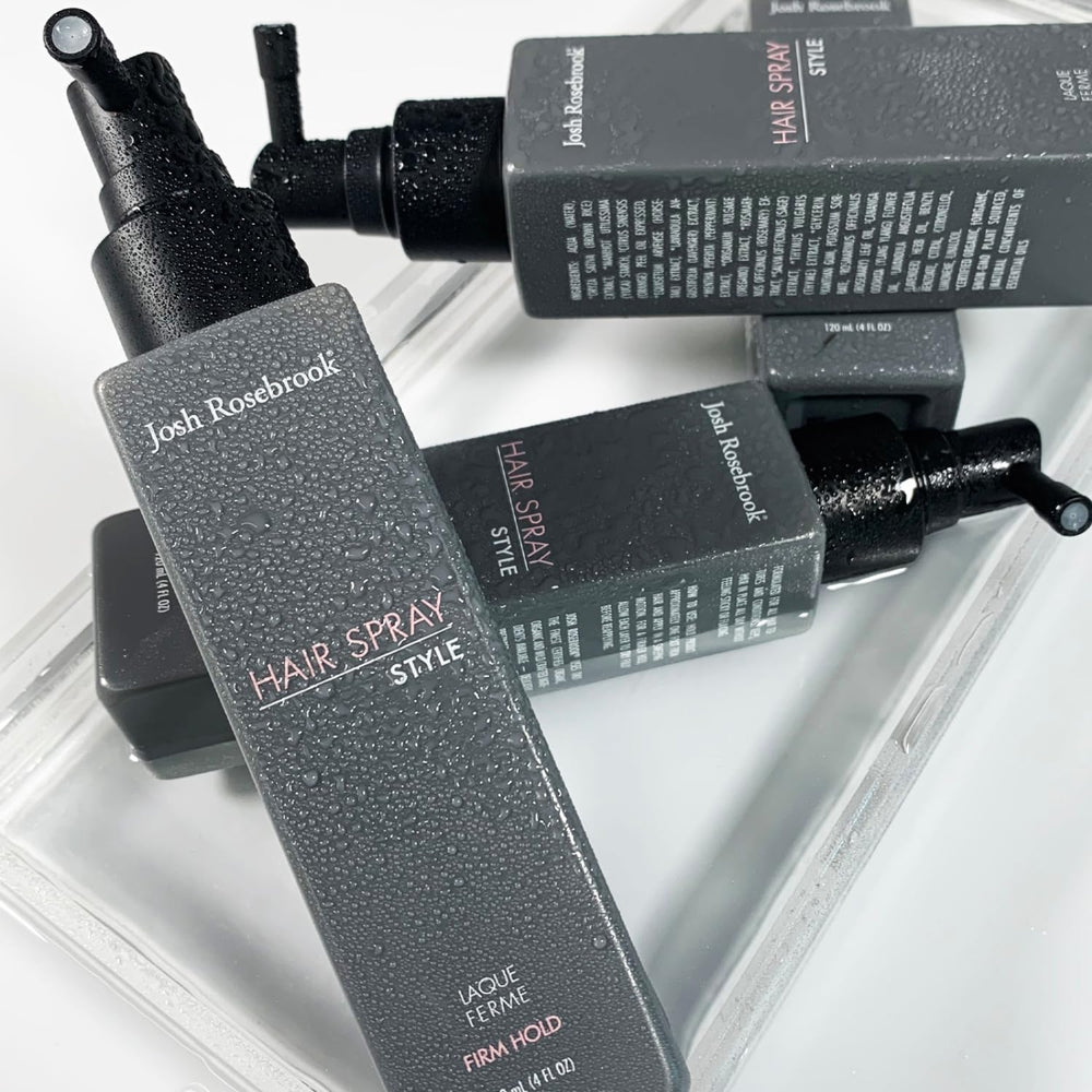 Josh Rosebrook Hair Spray infusion-botanique: actifs naturels nourrissent et protègent légèrement.