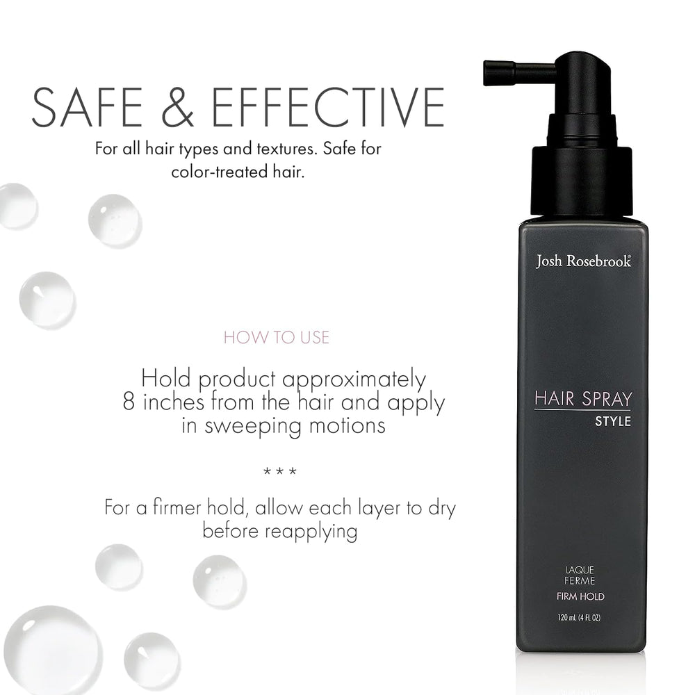 Josh Rosebrook Hair Spray texture-légère: mouvement naturel et coiffage fluide.