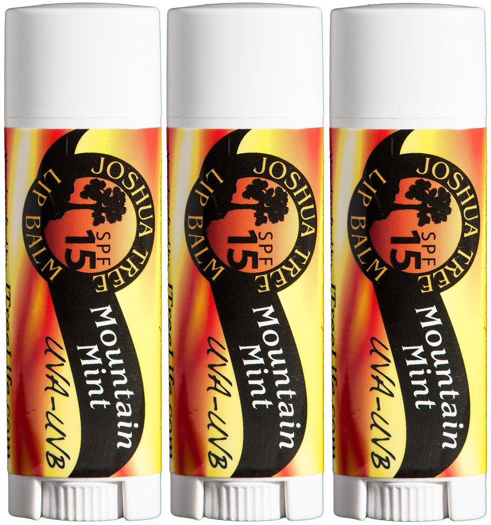 Baume Mountain Mint SPF15 de JOSHUA TREE – hydratation légère et protection solaire en pack de 3