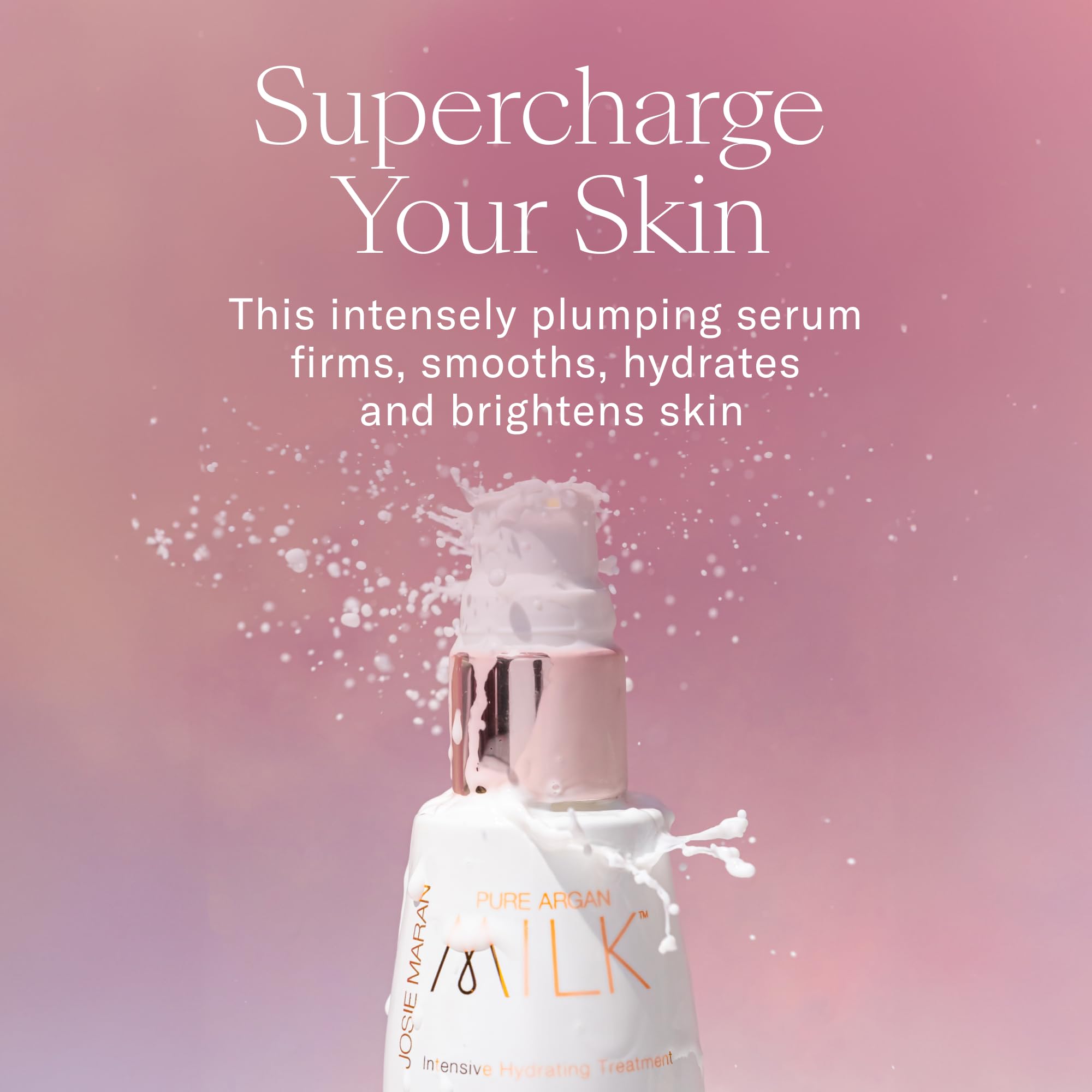 Josie Maran Pure Argan Milk — émulsion lait d'argan, microgouttelettes nourrissantes pour peau lisse.