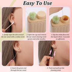 Josojoou-brins-nettoyage-piercing-rose: brins jetables pour un nettoyage précis.